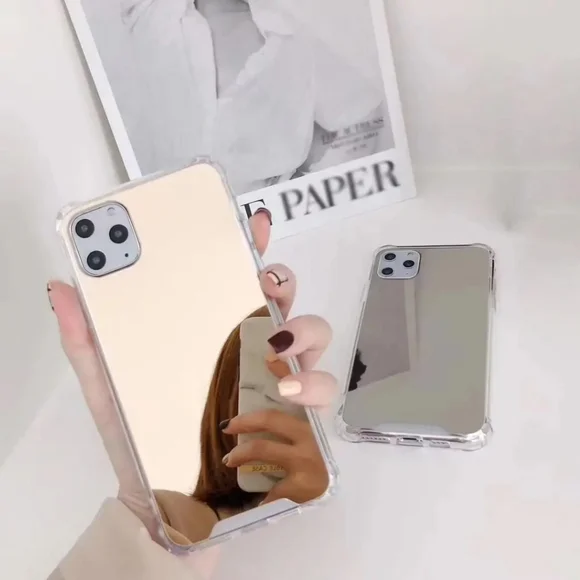 See New Listing iPhone 15 Case Mirrored Phone Cover Gold - Picture 6 of 9